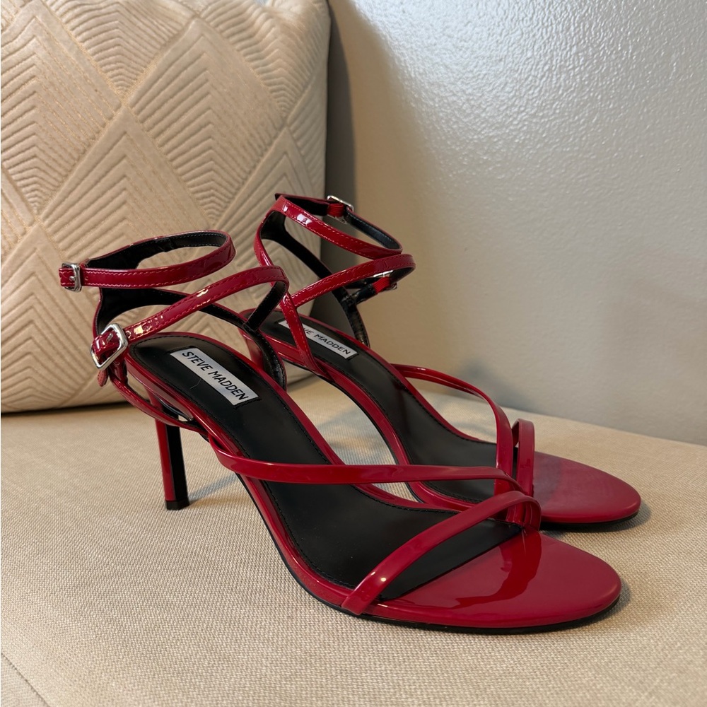 Steve Madden Red Strappy Graceyn Heels